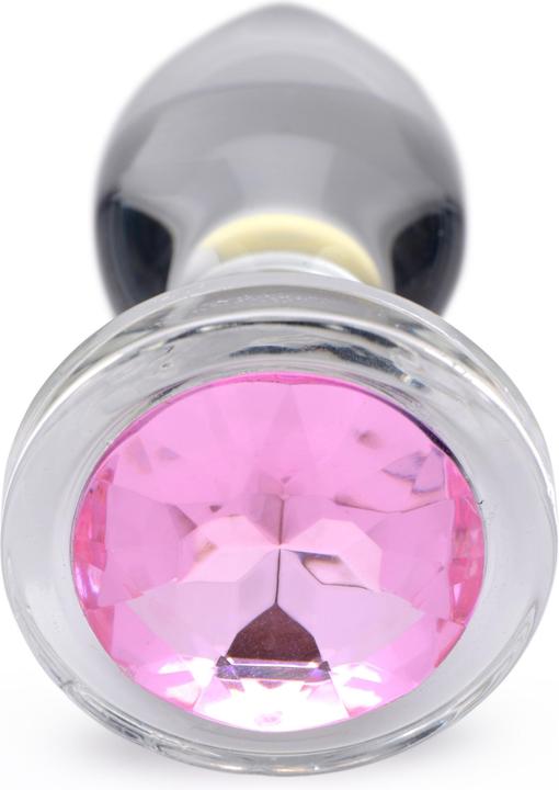 Immagine prodotto XR Brands Plug anale in vetro rosa con pietra preziosa grande