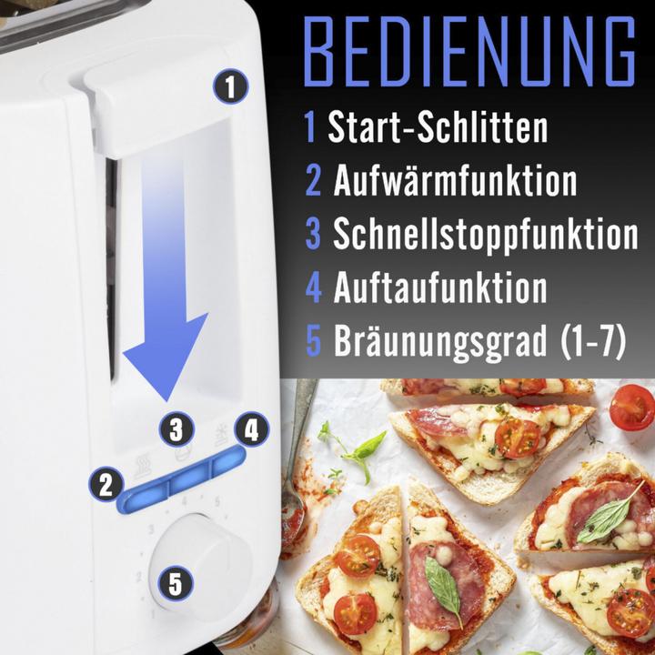 Actual product image Clatronic TA 3802 white 4-slice long slot toaster