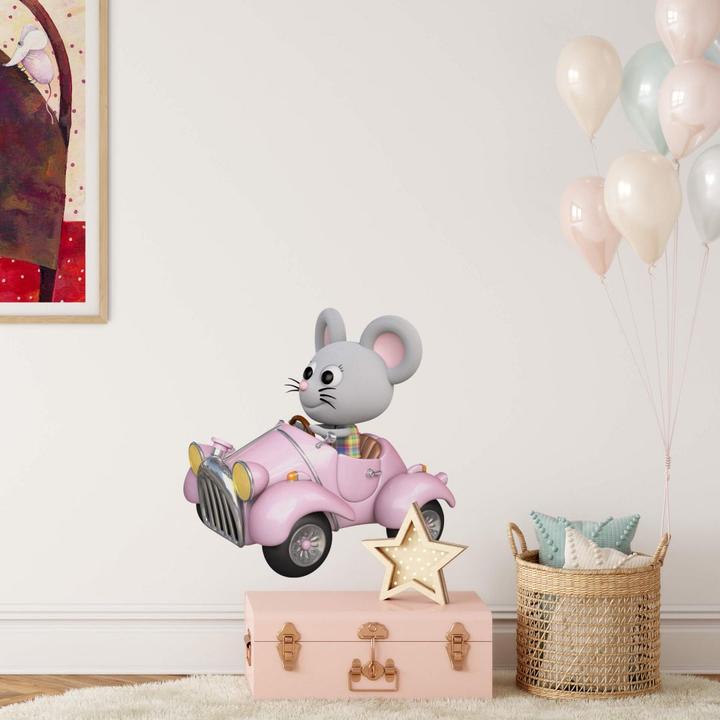 Immagine prodotto Trenddeko Topo in macchina (40 x 40 cm)