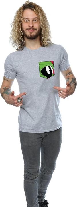 Immagine prodotto Looney Tunes Marvin The Martian Face Faux Pocket Maglietta Uomo (XL)