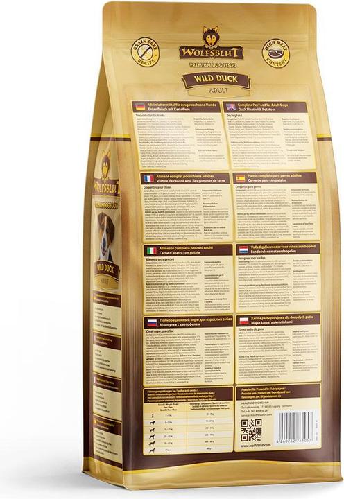 Actual product image Wolfsblut Dry food for dogs Wild Duck Duck with potatoes (Adult, 1 pcs., 2000 g)