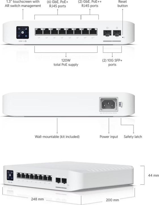 Image du produit Ubiquiti UniFi USW-PRO-8-POE (10 Ports)