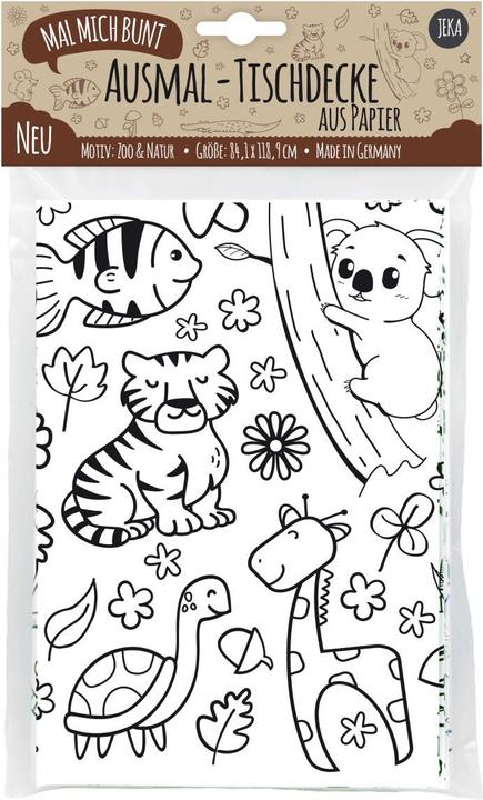 Jeka mal mich bunt Ausmal-Tischdecke aus Papier “Zoo & Natur"