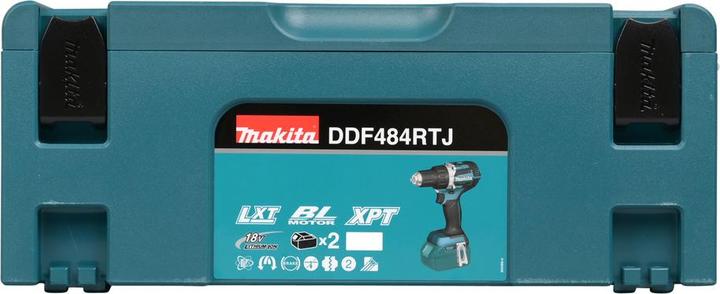 Actual product image Makita DDF484RTJ Cordless drill driver, 18 V, 2x 5.0 Ah Li-Ion, 54 (Rechargeable battery operated)