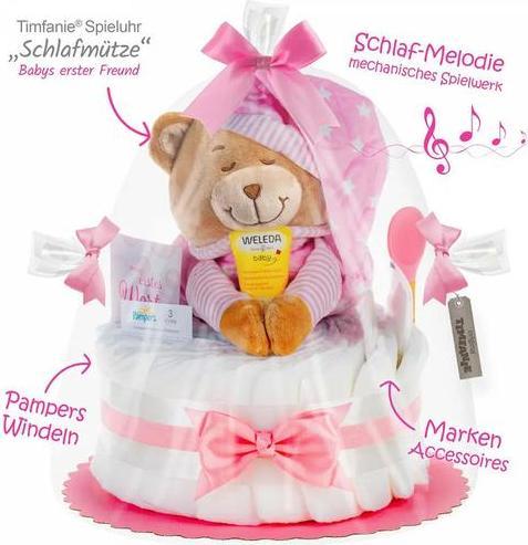 Produktbild Timfanie Windeltorte Spieluhr inkl. Einschlafhilfe rosa