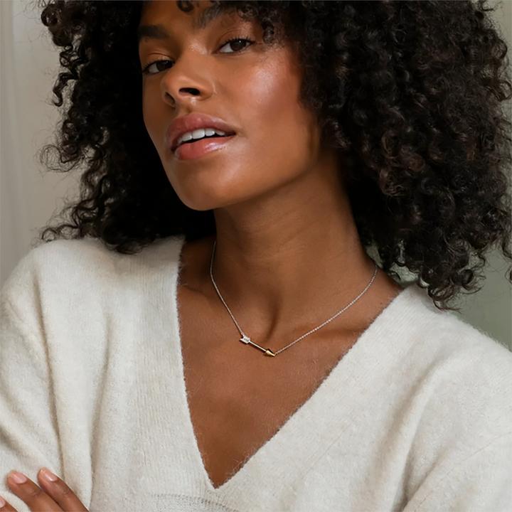 Produktbild Ti Sento Milano Collier Pfeil mit Zirkonia bicolor vergoldet 3951ZY/42 (925er Silber, 48 cm)