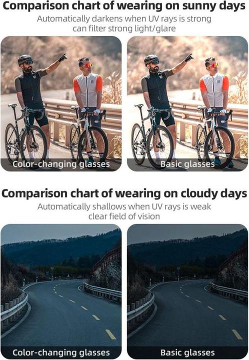 Immagine prodotto Rockbros Occhiali da ciclismo polarizzati con protezione UV e inserto correttivo - Bianco (Nero)