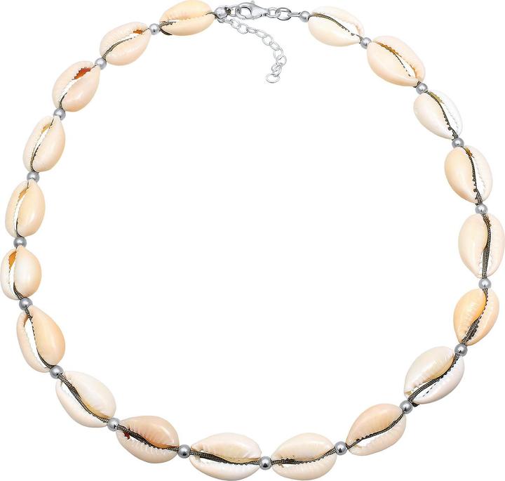 Produktbild Elli Halskette Echte Kauri Muscheln Beach 925 Sterling Silber (925 Sterling Silber vergoldet, Nylon, Muschel, Keine Stein, 36 cm)