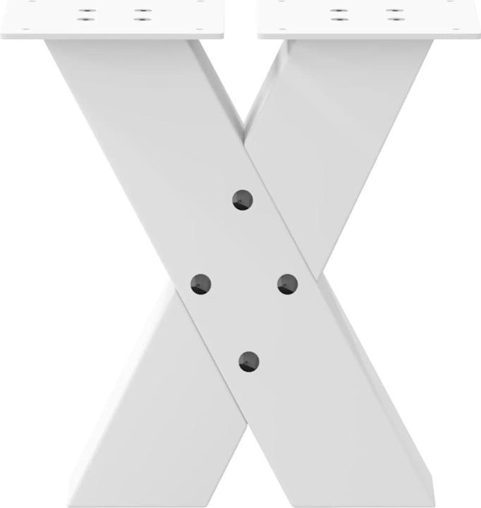 Actual product image VidaXL Coffee table legs X-shape 2 pcs. White 30x(30-31) cm steel table leg