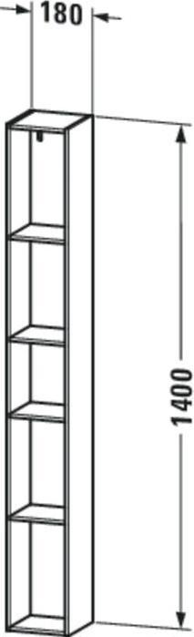 Actual product image Duravit Shelf unit L-CUBE 180x180x1400mm brushed walnut