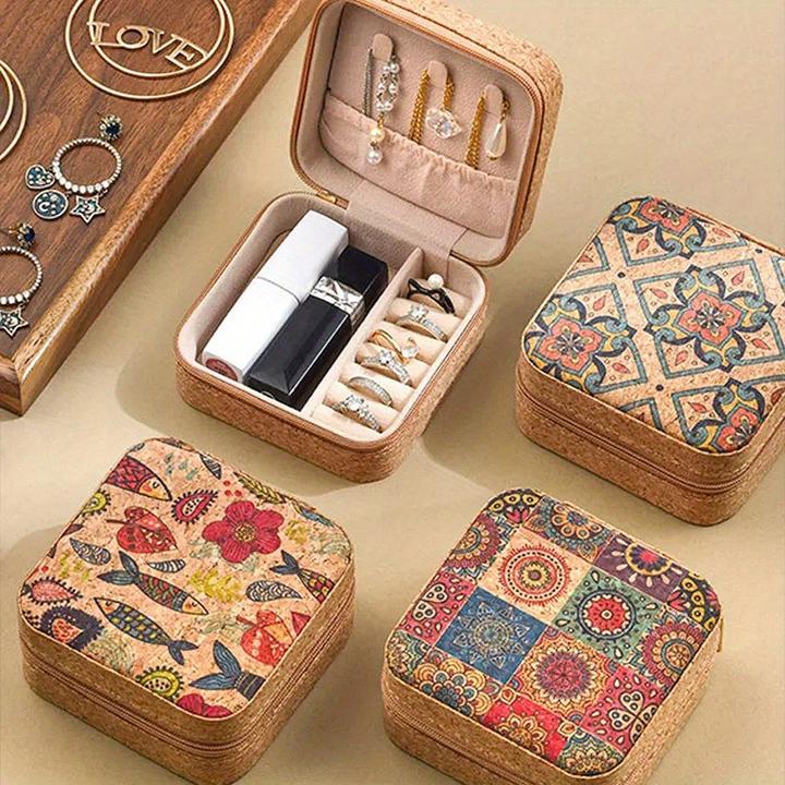 Immagine prodotto Only-Bags.Store Coffret à bijoux 4 pièces en similicuir bohème chic et artisanal - Organiseur de voyage portable