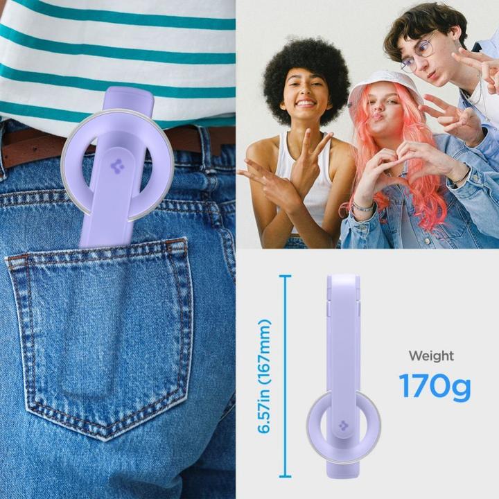 Image du produit Spigen S571W Canne à selfie Bluetooth MagSafe avec trépied - Violet