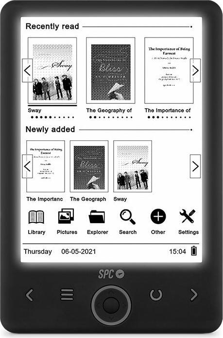 SPC E-Book 6 Dickens Light 2 Black (6", 8 GB, Schwarz)