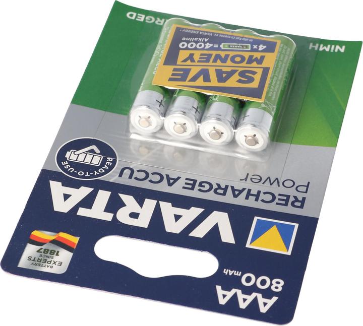 Produktbild Varta Ready2use Akku Micro/AAA 56703 800mAh 4er Pack 4008496550616 (4 Stk., AAA, 800 mAh)