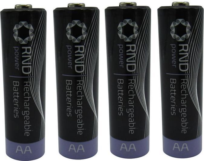 RND Rechargeable battery, Ni-MH, AA, 1.2V, 2Ah, pack of 4 (4 pcs., AA, 2000 mAh, Rechargeable battery)