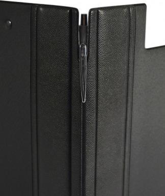 Actual product image Elba Porte-bloc double "ÉLÉGANCE", DIN A4, noir en PVC expansé avec rabat, Pince latérale pour maintenir (A4)
