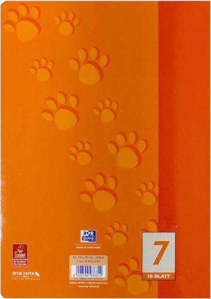 Image du produit Oxford Cahier d'école, A4, linéature 7 (A4, Quadrillé, Couverture souple)
