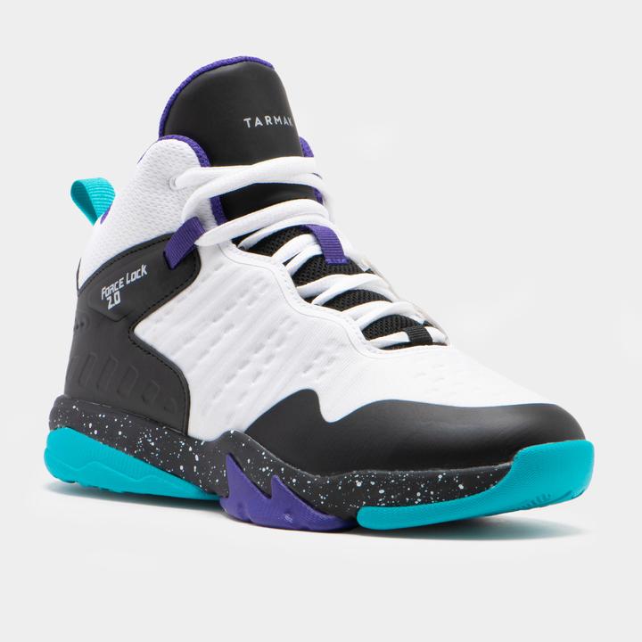 Image du produit Tarmak Chaussures de Basket Intermédiaire Enfants SS500H - Blanc/Noir/Pourpre (35)