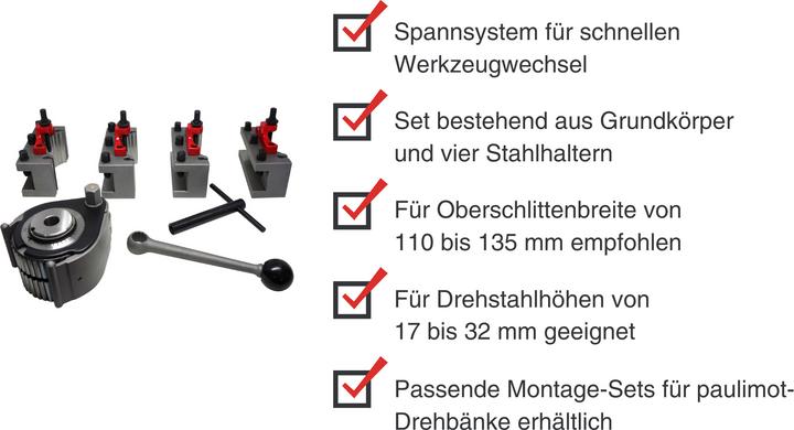 Image du produit Paulimot Schnellwechsel-Stahlhalter-Set, passend für "System Multifix", Grösse B