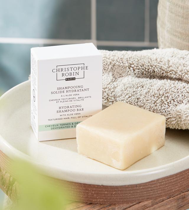 Actual product image Christophe Robin Hydrating Shampoo Bar with Aloe Vera (100 ml, Solid shampoo)