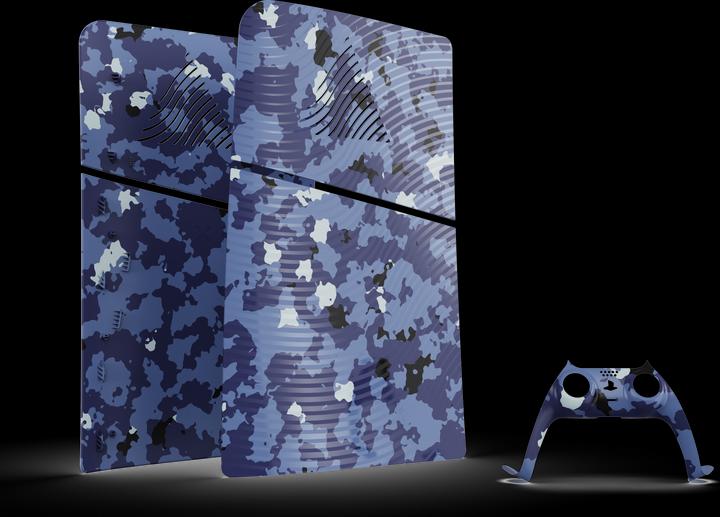Produktbild Maxx Tech PS5 Slim Face Plates - Blue Wave Camo (PS5) (PS5)