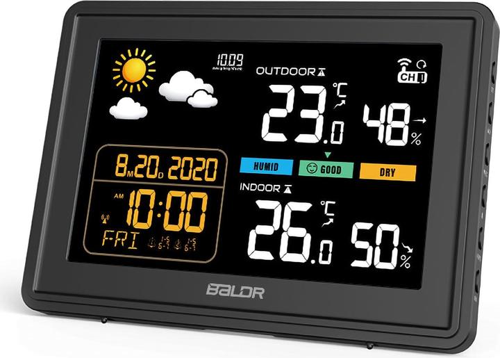Produktbild Baldr Wetterstation mit Funkuhr und Aussensensor