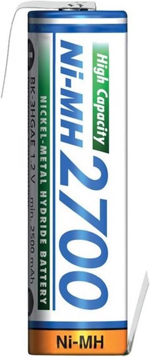 Produktbild Panasonic Akku Mignon AA NiMH, BK-3HGAE mit Lötfahne in Z-Form (1 Stk., AA, 2700 mAh)