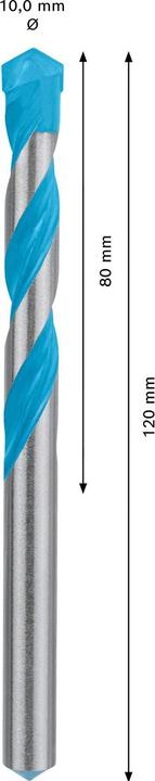 Actual product image Bosch Professional Zubehör EXPERT CYL-9 MultiConstruction Drill, 10 x 80 x 120 mm (10 millimetres)