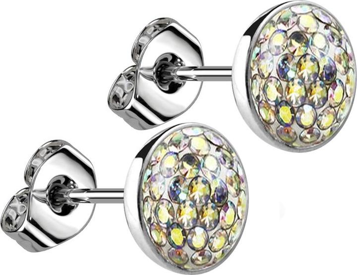 Immagine prodotto Star Piercing Orecchini a perno in argento con cristalli multicolore (senza ottone, Acciaio chirurgico 316L)
