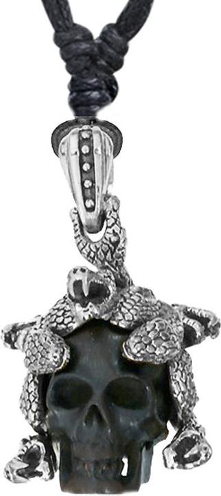 Immagine prodotto Star Piercing Collana nera con ciondolo Medusa in argento (Organico, Ottone)