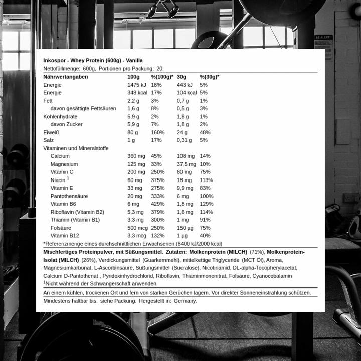 Immagine prodotto Inkospor Proteine del siero del latte (Vaniglia, 1 pz., 600 g)