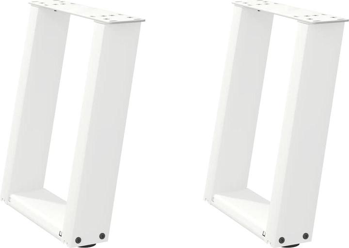 Actual product image VidaXL Coffee table legs U-shape 2 pcs. White 28x(42-43) cm steel table leg