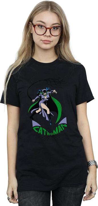 Actual product image Womens/Ladies Catwoman Whip Cotton Boyfriend T-Shirt (S)