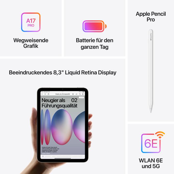 Produktbild Apple iPad mini (2024) (5G, 8.30", 128 GB, Blue)