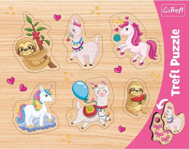 Trefl Puzzle Einhörner, Lamas und Faultiere (6 Teile)