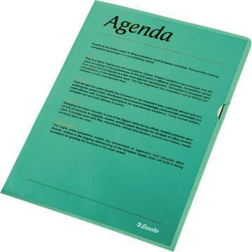 Actual product image Leitz Esselte standard document holder, DIN A4, PP, green, 0.12 mm open at top and sides, document-proof (A4, 100 x)
