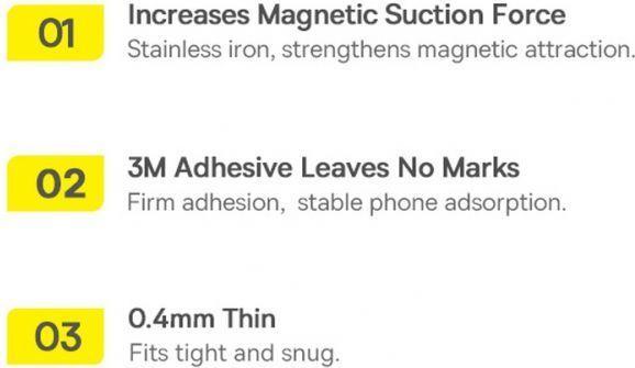 Actual product image Baseus Halo Series Magnetic Metal Ring2pcs/packBlack