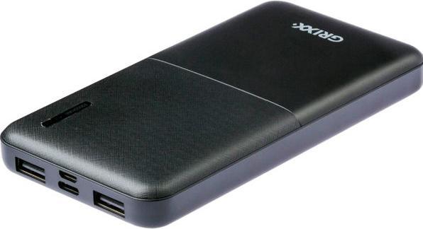 Actual product image Grixx Powerbank 10000mAh Micro USB & USB-C Black (10000 mAh)