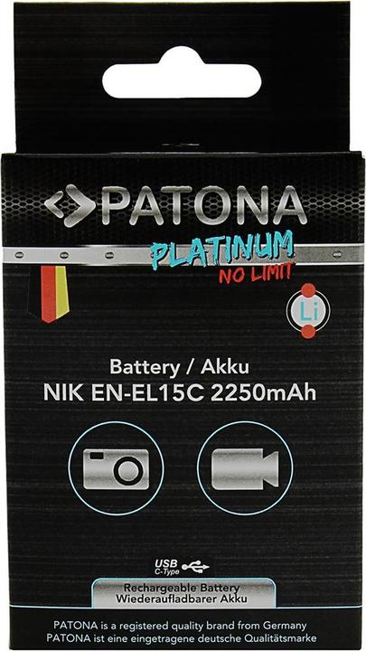Actual product image Patona Platinum Battery Nikon ENEL15C USB-C (Rechargeable battery)