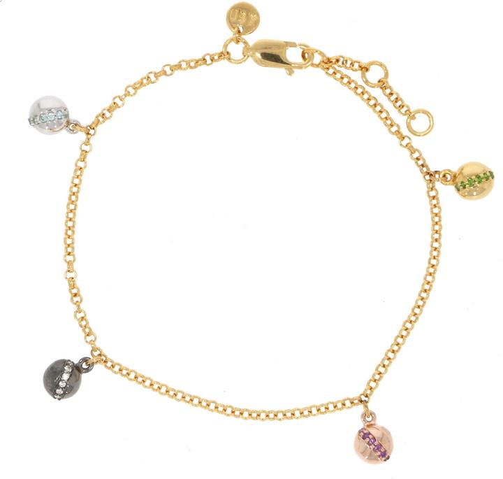 Xen Armband Multicolor ca. 0,16 ct. gelbvergoldet 17-19 cm (19 cm, 925 Sterling Silber)