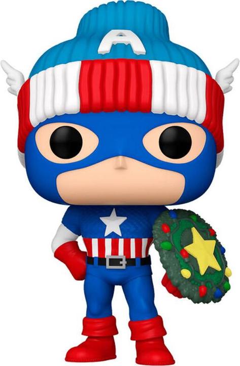 Actual product image Funko Marvel POP! vinyl figure Holiday Capt. America 9 cm