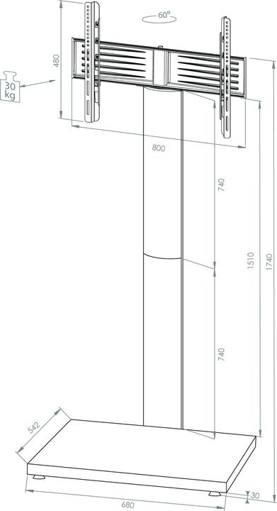 Actual product image VCM TV Stand Stand Alu Onu Maxi White (174 x 68 x 60 cm)