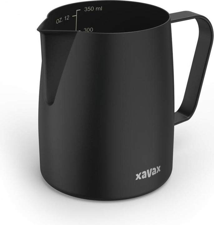 Xavax Stainless steel barista milk jug, milk froth jug, 350ml, matt black (0.35 l)