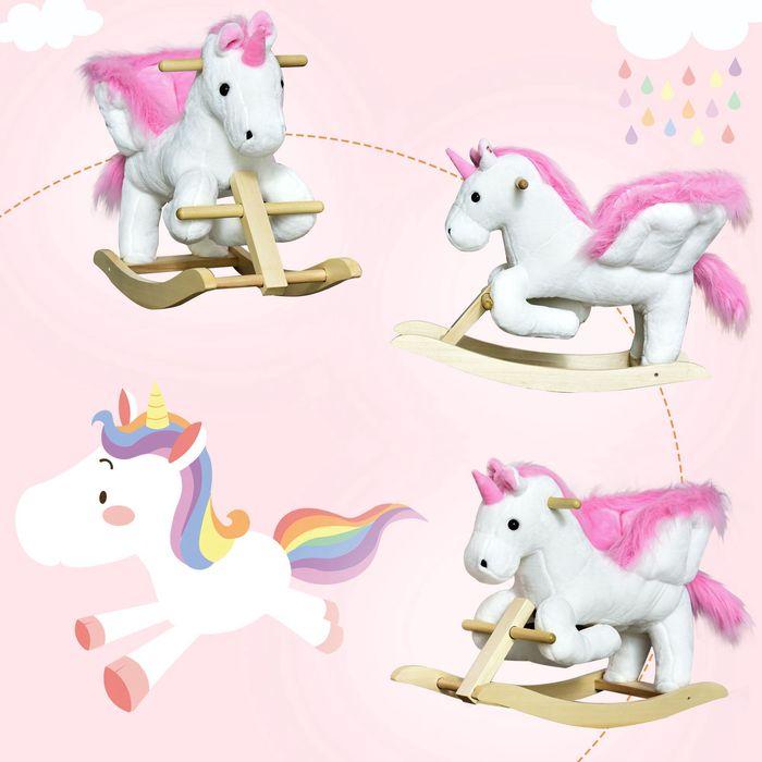 Produktbild Swisshandel24 Schaukelpferd Schaukeltier Kinder Rosa+Weiss 65 x 32 x 55 cm