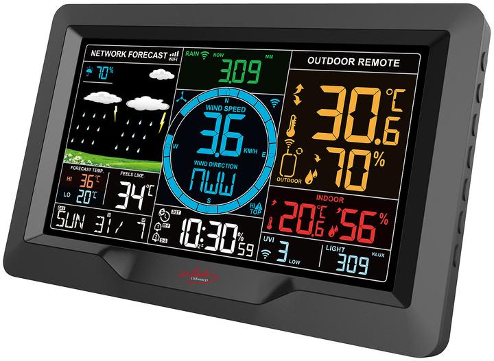 Produktbild Infactory WLAN-Wetterstation-Set mit XL-Farb-Display & Aussensensor