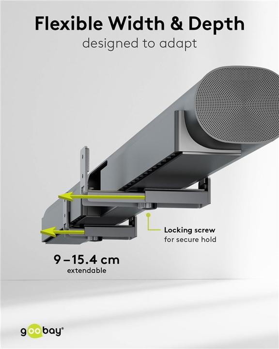 Produktbild Goobay Soundbar-Wandhalterung Universal (1 Stk., Wandmontage, Nicht beweglich)