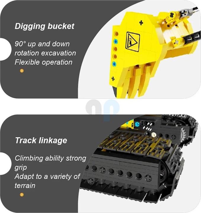 Actual product image HappyBuild 22006 - Small Excavator (RC) (1718 pieces)