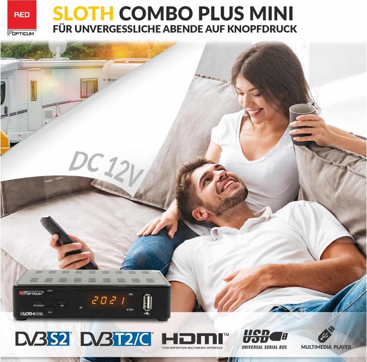 Actual product image Opticum SAT receiver Red Sloth Combo plus mini (DVB-T/T2, CI+ slot)