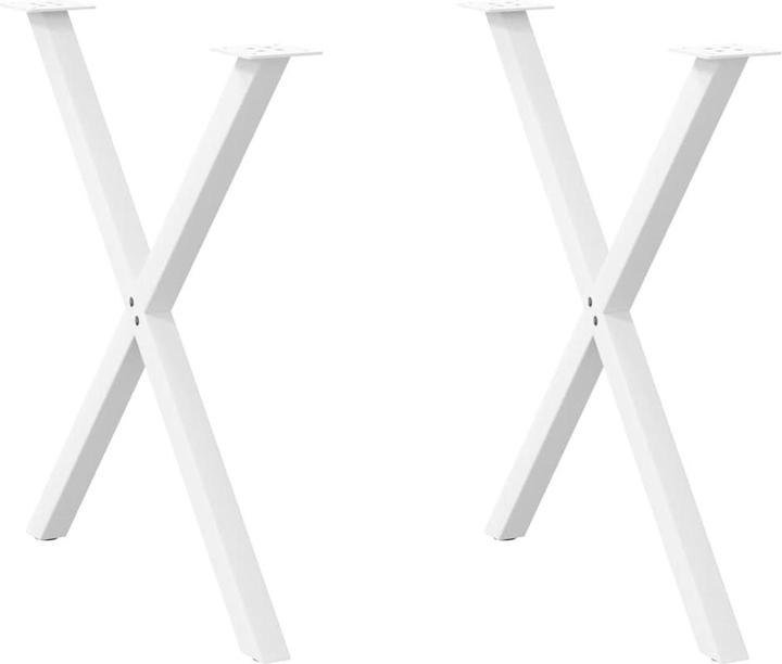 Actual product image VidaXL Dining table legs X-shape 2 pcs. White 70x(72-73) cm steel table leg