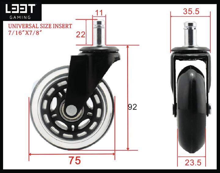 Produktbild L33T Rollen für Gaming-Stühle